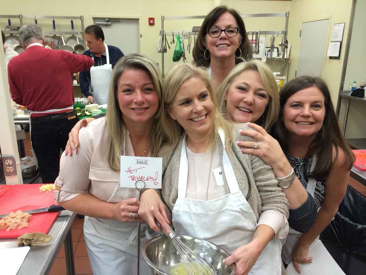 Another happy group celebrating with a cooking birthday party in Atlanta!