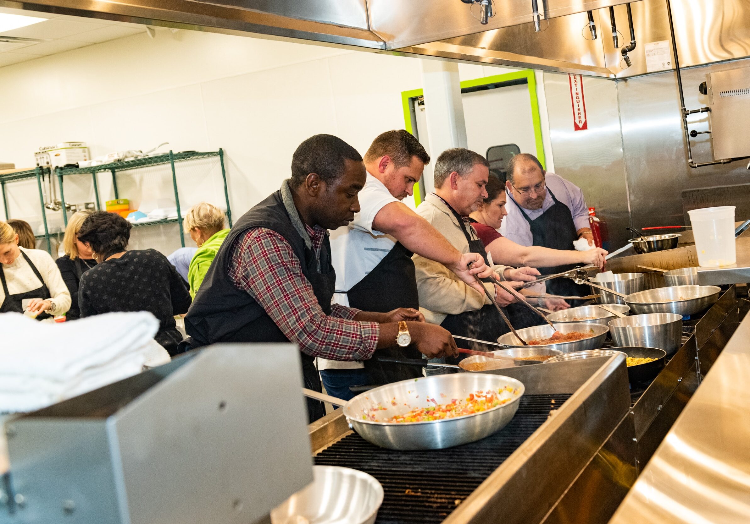 A Corporate Team Building event in our kitchen is designed to build familiarity, trust and collaboration among participants.